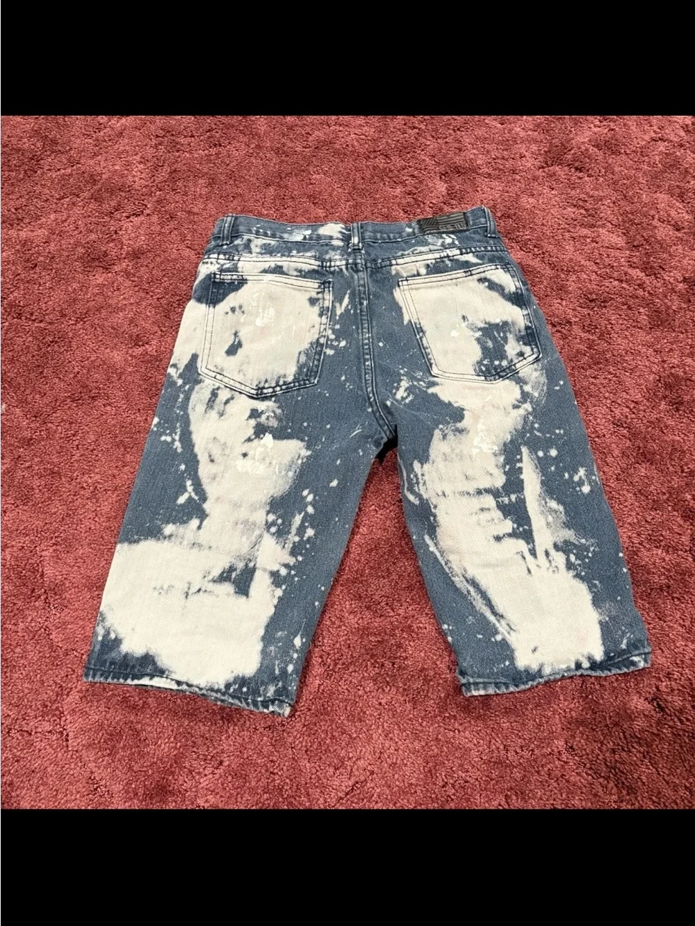 Bleached Distressed Women's Denim Shorts - Blue